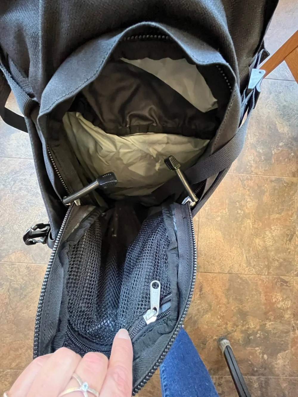 OSPREY Black and Gray Backpack with Red Logo Hydration compatible